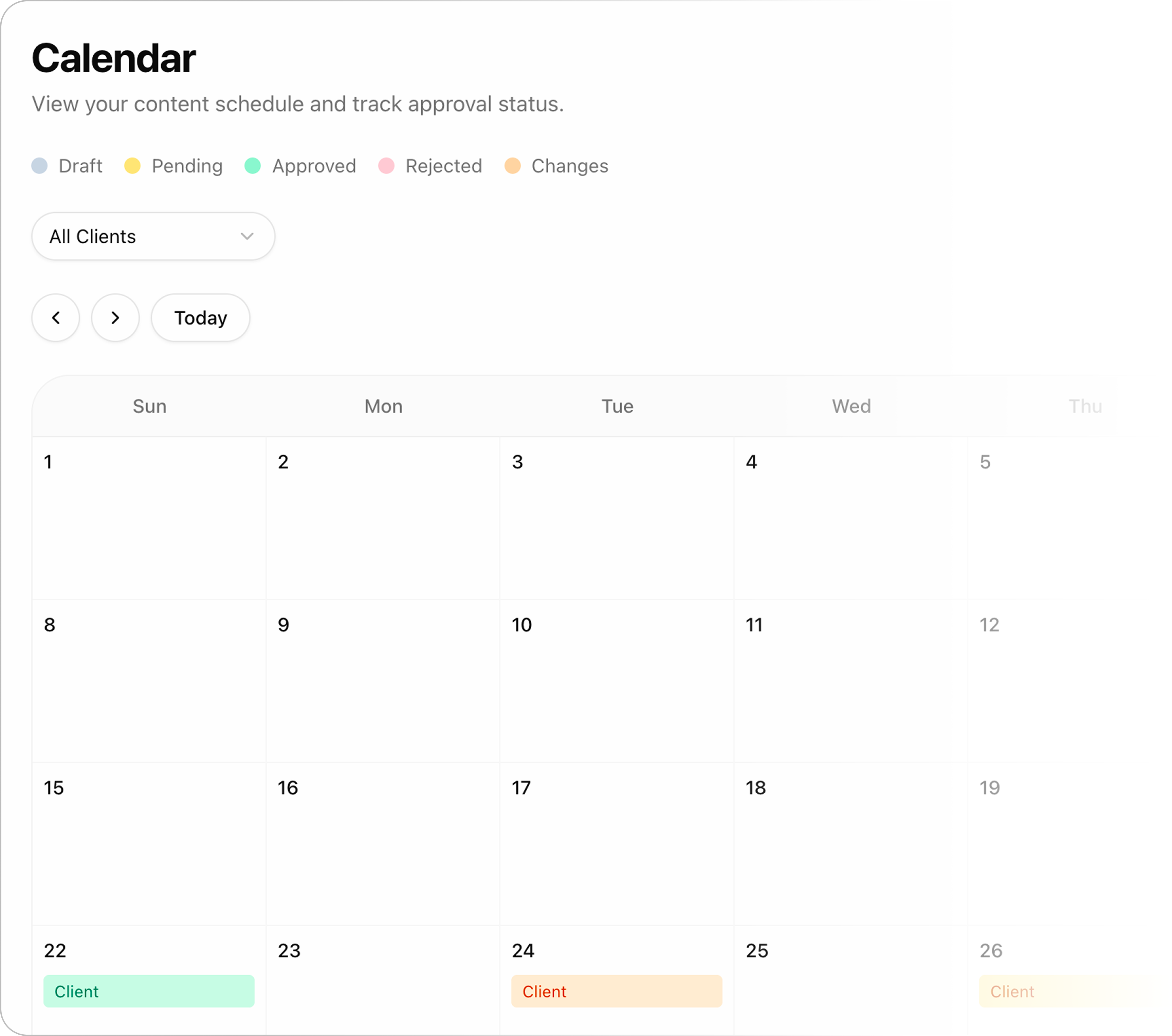 Appruuv content calendar